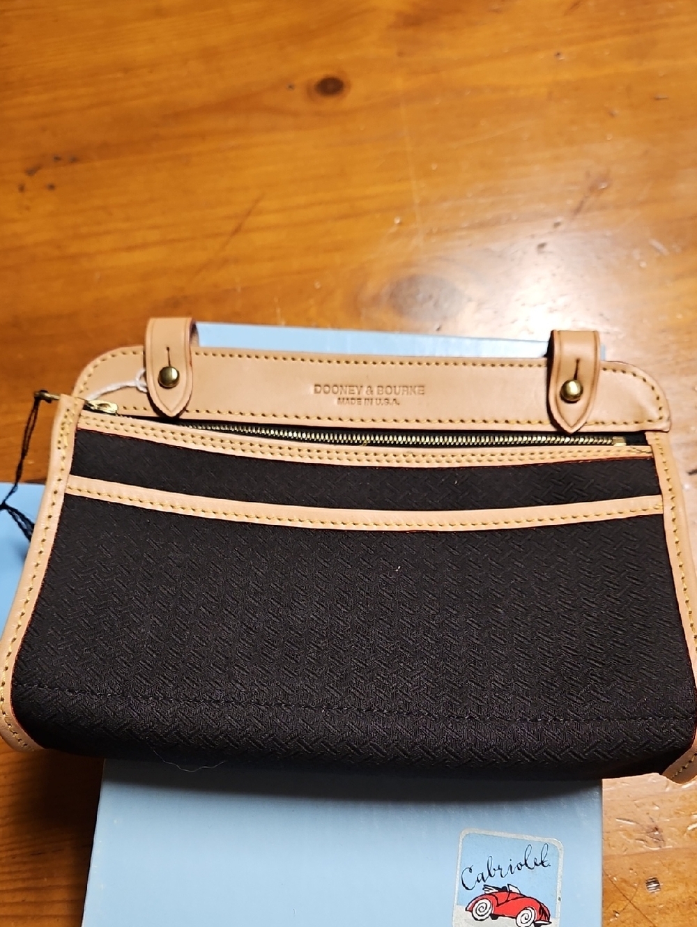 Vintage Dooney & Bourke Black and Tan Makeup Bag Never Used NWT